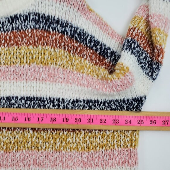 Womens XL Striped Knit Sweater Multicolor Pullover Long Sleeve Oversized Cozy - Picture 14 of 16